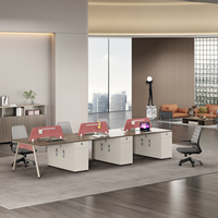 Ensemble de chaises de bureau modernes de l'usine de meubles de Foshan, bureaux informatiques ergonomiques avec rangement, postes de travail en bois pour le personnel