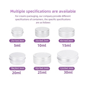 60ml Customized logo Printing Cosmetic Aluminum Cream Jar Cosmetic Tin Containers Aluminum Cosmetic Jar - Product Image 3