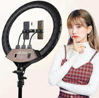 Anneau lumineux professionnel extra large de 22 pouces avec 3 appareils compatibles 80W, kit de lumière circulaire avec support pour téléphone HolderZB-488