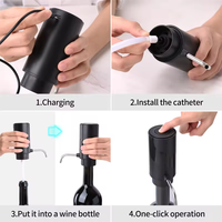 Elektrische wijnbeluchter en -dispenser, USB oplaadbaar, automatische wijnpropper, slimme wijnkaraf voor thuis, bar en feestjes