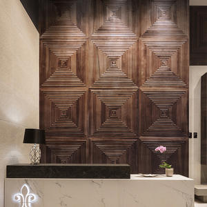 Mosaïque murale en bois d'anagramme moderne de luxe en noyer noir, motif artistique pour la décoration murale, mosaïque murale pour dortoir, amélioration de l'habitat - Product Image 2