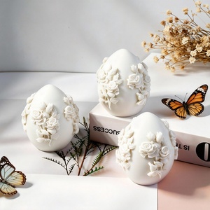 แม่พิมพ์ซิลิโคนรูปไข่อีสเตอร์ลายดอกไม้หลากสีสำหรับทำของตกแต่งเรซิ่นยิปซั่ม DIY และทำสบู่ - Product Image 1