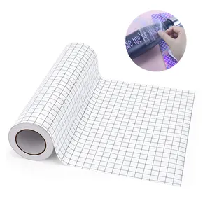 Clear Cutting Vinyl Transfer Paper Tape Roll-Alignment Grid Application Film Tape for Adhesive Vinyl for Decals Signs Stickers