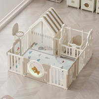 Parc de jeu multi-modules Vsuch 2026 pour bébés, clôture d'activités intérieure pour enfants avec toboggan, maisonnette, balançoire et étagère de rangement