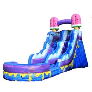 <span class=keywords><strong>Toboggan</strong></span> aquatique commercial de 15 pieds sur le thème de la crème glacée <span class=keywords><strong>avec</strong></span> <span class=keywords><strong>piscine</strong></span>, idéal pour la location événementielle et le divertissement (vente en gros) - Product Image 1