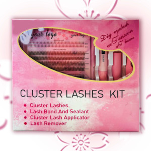 Kit DIY Personnalisé de Faux Segment pour Extensions de <span class=keywords><strong>Cils</strong></span> Premium DD CC Curl Grappes de <span class=keywords><strong>Cils</strong></span> Outil de Colle Dissolvant Boîte Plateau Inclus - Product Image 4