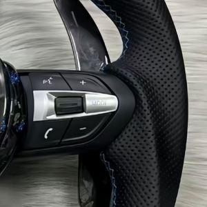 Volante de Coche LED de Fibra de Carbono Forjado Azul con Cuero para BMW F06 F10 F15 F16 F22 F30 F31 F32 F33 M3 M4 F22 X3 X5 X7 325i 525i - Product Image 2