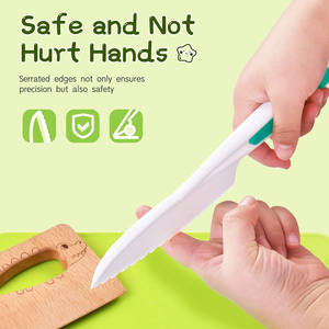 Ensemble de couteaux en plastique pour enfants réutilisables avec logo personnalisé, ensemble d'outils de découpe pour la cuisine, sûrs pour les enfants - Product Image 3