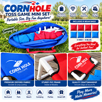Ensemble de jeu de Cornhole miniature pliable et léger avec logo personnalisé, pour lancer de sacs de coton sur table, pour la famille, les amis, les fêtes, intérieur et extérieur, vente en gros