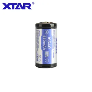 XTAR 16340 लिथियम बैटरी 3.7V रिचार्जेबल 16340 650mAh ली आयन बैटरी