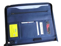 Porte-documents multifonctionnel en cuir PU résistant, organiseur professionnel, classeur A4, porte-bloc-notes, mallette à fermeture éclair
