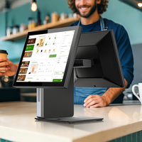 Sistema POS Compacto de 15.6 Pulgadas, Terminal POS con Impresora Integrada, Módulo de Escáner, Base de Aluminio, Compatible con Windows 10 y 11 para Tiendas