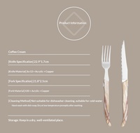 Maßgefertigtes Wiederverwendbares Original Kaffeebraunes Edelstahl Spiegelpoliertes Steakmesser Essgabel Modern Minimalistisch