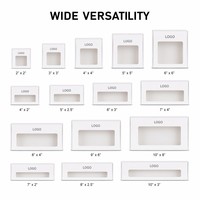 Caja de Papel Blanca con Ventana Impresa Personalizada, Caja de Regalo con Tapa Abatible y Ventana Transparente de PVC para Empacar Productos Hechos a Mano Pequeños