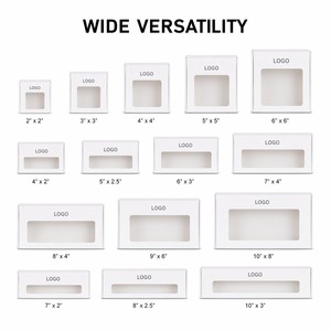 Boîte en papier blanc personnalisée avec fenêtre, boîte cadeau à couvercle transparent en PVC pour l'emballage de petits produits faits main - Product Image 5