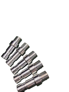 Pièces en acier au carbone tournées sur commande CNC |   Composants d'usinage CNC de précision, goujon en acier tourné avec pas de guidage et pas d'épaule - Product Image 5