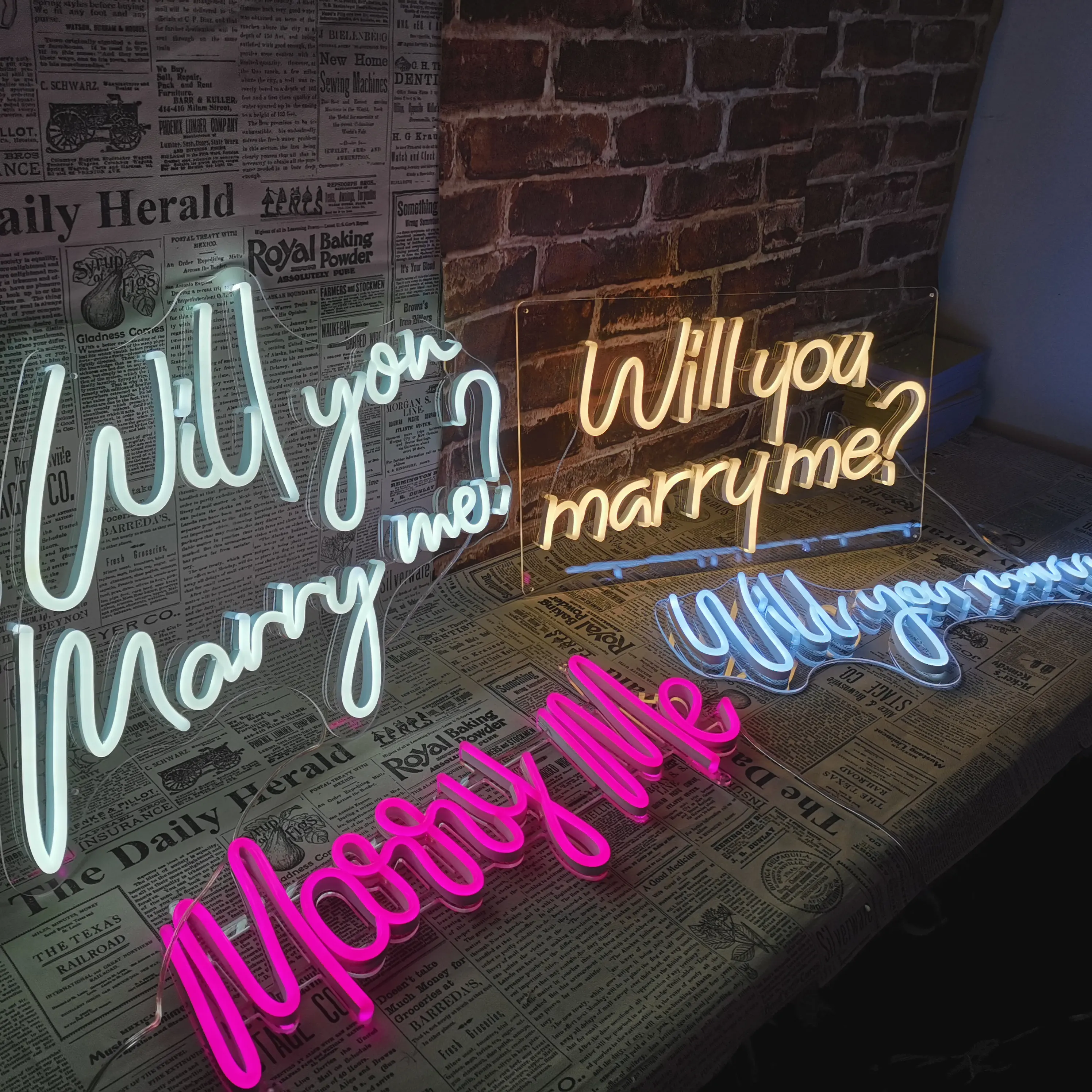Marry Me Custom PVC Led Neon Letters 3D Lighting Acrylic Led Flex Neon Signs Wall Mounted Waterproof Led Advertising Neon Sign