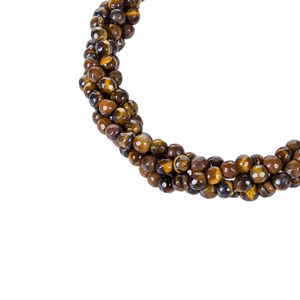 Bracelet en pierre de tigre naturellement torsadée à 3 rangs WENCHI TWB807, ensemble de bijoux fins - Product Image 4