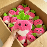Vente en gros usine : Peluche douce radis rose 8 pouces, personnalisable OEM ODM, pour approvisionnement en gros, vente au détail, commandes en gros, cadeaux de ferme et boutiques