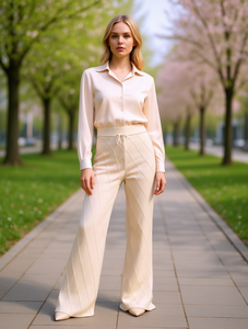 Completo da Donna YMK237, Vestibilità Ampia, Tinta Unita, in Raso Traspirante, con Colletto Rovesciato, Ideale per la Primavera - Product Image 2