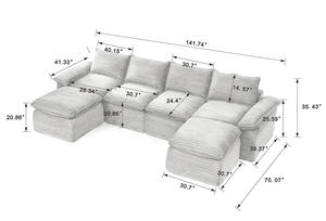 Boneless Oversized Sectional <b>Compressed</b> Foam <b>Sofa</b> Set Living Room Modern Convertible Modular Corduroy <b>Vacuum</b> Packaging - Product Image 6