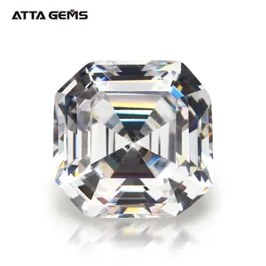 Size 3x3〜12 × 12ミリメートルSquare Shape Asscher Cut White 5A Loose Cubic Zirconia Stone Synthetic Gems Cubic Zirconia For Jewelry