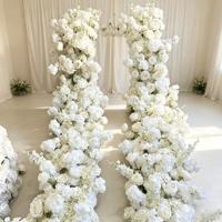 Vente en gros de chemins de table floraux élégants, fleurs artificielles en soie personnalisées pour les arrangements et décorations d'événements de mariage
