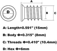 Wholesale Carbon Steel Insert Nut 1/4-20 Hex Drive Threaded Inserts for Wood