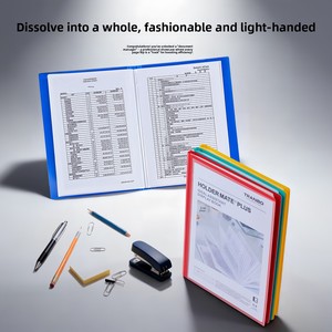 Organiseur <span class=keywords><strong>de</strong></span> fichiers à clips en plastique A4, classeur transparent pour <span class=keywords><strong>documents</strong></span>, <span class=keywords><strong>classement</strong></span> des examens - Product Image 2