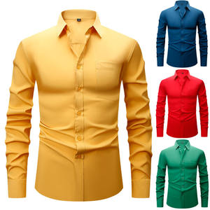 Chemise <span class=keywords><strong>blanche</strong></span> professionnelle pour homme, <span class=keywords><strong>veste</strong></span>, pull, t-shirt à manches longues, coupe slim, couleur unie avec col polo - Product Image 1