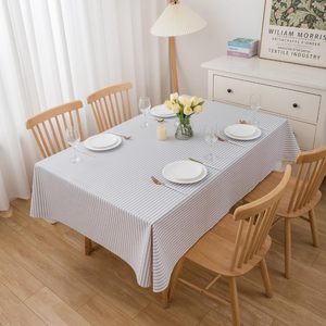 Huihe Elegant Stain-Resistant <strong>Striped</strong> Vinyl <strong>Table</strong> <strong>Cloth</strong> Durable PVC <strong>Table</strong> Pad Wipeable <strong>Table</strong> Topper for Family Meals/Gatherings - Product Image 1