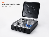Cuisinière à gaz à brûleurs simples de type européen, cuisinière à gaz verticale à quatre brûleurs, cuisinière à gaz européenne pour l'intérieur et l'extérieur