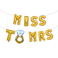 Ensemble de ballons en or rose avec lettres croisées, ensemble de ballons en aluminium de 16 pouces pour future mariée