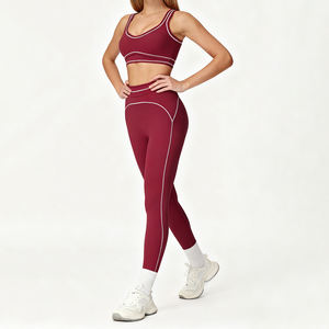 XW-AWX8003 + ACK8003 nouvelle mode respirant hanche ligne Legging Pad sport soutien-gorge Yoga ensemble Fitness vêtements de sport soutien-gorge 2 pièces ensembles pour femmes - Product Image 3