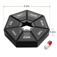 Boîte à pilules hebdomadaire personnalisée avec logo, 7 jours, étui de rangement portable pour médicaments de voyage, grande compartimentation, organisateur de pilules quotidien en plastique