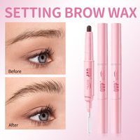 Crayon à sourcils 2-en-1 waterproof, effet naturel, longue tenue, pour modeler et fixer les sourcils, vente en gros