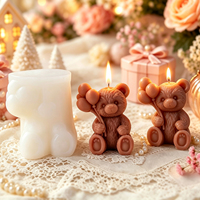 Moule en silicone en forme d'ours pour bougies, vente en gros, pour bricolage, cadeau fait main, pour gypse, résine époxy, décoration intérieure, logo personnalisé disponible