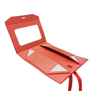 Luxury Custom Logo Flip Top Kraft Paper Window Reusable Foldable Rigid Cardboard <b>Magnetic</b> Candle & Photo Frame <b>Gift</b> <b>Box</b> Ribbon - Product Image 1