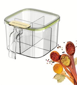 Our Grids Household Kitchen <b>Spice</b> Salt Seasoning Storage Dispenser Box Plastic Condiment Container <b>Jars</b> with Lids and Spoon - Product Image 1
