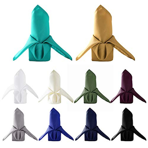 Serviettes de table modernes unies en polyester 48x48cm, nappes carrées pour hôtels, cafés, décorations de mariage - Product Image 2