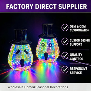 ของตกแต่งฟักทองทรงปริซึมสีรุ้งสะท้อนแสง 3 มิติ ไฟ LED แสงรุ้ง ของขวัญฮาโลวีนสุดพิเศษสำหรับตกแต่งบนโต๊ะ - Product Image 6
