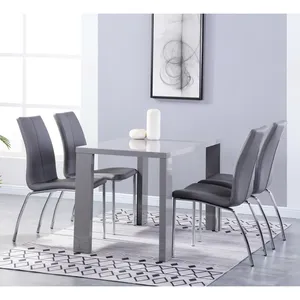 Ensemble <span class=keywords><strong>de</strong></span> Table à <span class=keywords><strong>manger</strong></span> avec pieds métalliques, <span class=keywords><strong>4</strong></span> chaises, Design moderne, bon marché, gris foncé, - Product Image 1