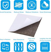 Base de Fieltro para Lámparas de 2 mm de Grosor, Cuadrada, Antideslizante, Antiarañazos, con Adhesivo Suave, para Lámparas, Muebles, Manualidades
