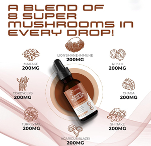 ผลิตภัณฑ์เสริมอาหารเห็ดลำไส้และตับหยดปราศจากแอลกอฮอล์เห็ดเหลว reishi Chaga Lions Lions Lions mane - Product Image 5