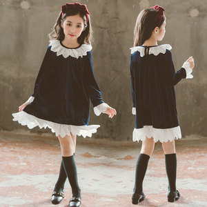 New Modern Wholesale Boutique Clothes Girls Long Sleeve Dresses Velvet for Children From China Market - Product Image 2
