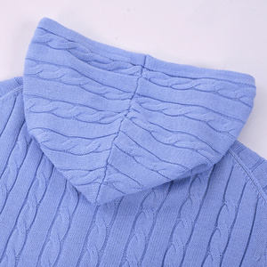 RL Ruff 秋冬女式长袖针织羊毛/棉防起球马克连帽扭纹毛衣韩版 - Product Image 5