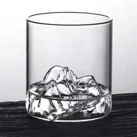 Verre à whisky en verre de montagne tibétain transparent en borosilicate élevé, verre créatif pour la maison, bar