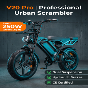 Vélo électrique à pneus larges QMWHEEL V20 Pro, 20 pouces, pneus 4.0, batterie 48V 15.6AH, DDP Italie, double suspension, freins hydrauliques, E Bi - Product Image 1