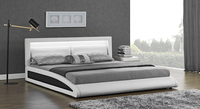 Willsoon Großhandel Europäisches Gebogenes Design Kunstleder Kingsize-Bett mit Smart-LED-Beleuchtung Maßgefertigtes Bett Modernes Queensize-Bettgestell