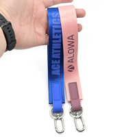 Dragonne de poignet en nylon multicolore personnalisée en usine avec logo tissé, pour téléphone portable